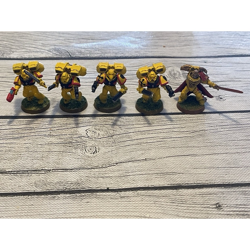 Games Workshop Imperial Fists Space Marines Painted Warhammer 40K Lot Of 5